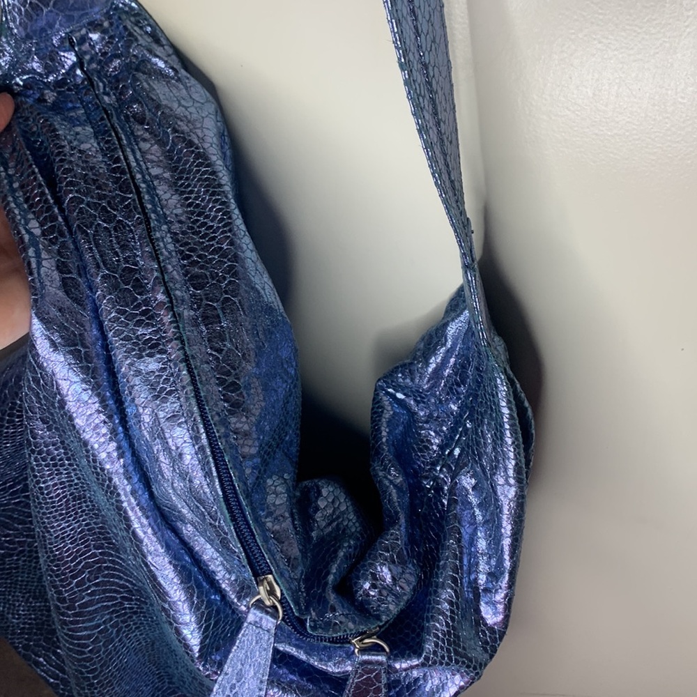 Chi by Falchi Blue Metallic Tote Bag - Picture 12 of 15